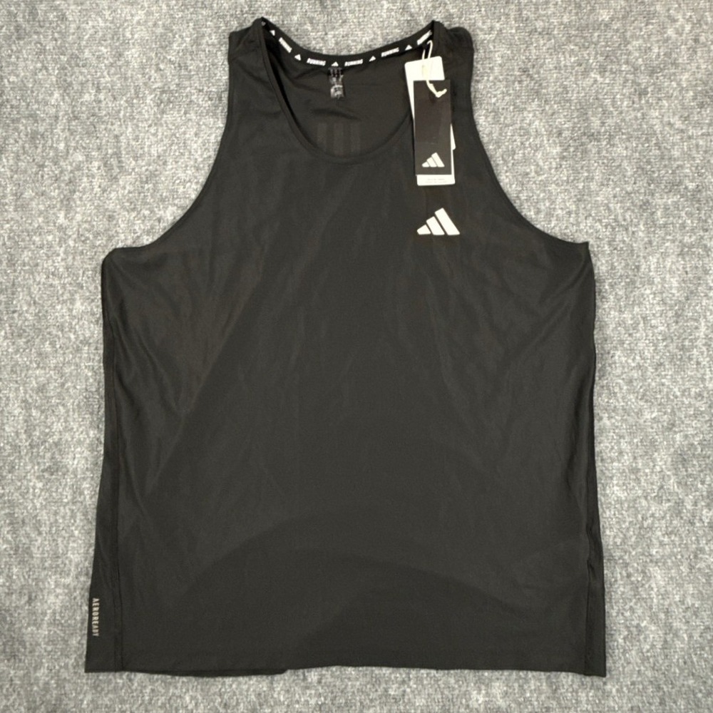 Adidas Own The Run Tank Top Mens Medium Black AEROREADY Running Shirt NWT